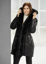 Longjacke mit Kroko-Dessin 