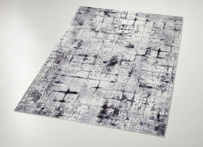 Moderne Br&uuml;cken und Teppiche mit rutschfester R&uuml;ckseite SCHWARZ/SILBER