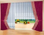 Blumenfenster-Store mit Universalschienenband 