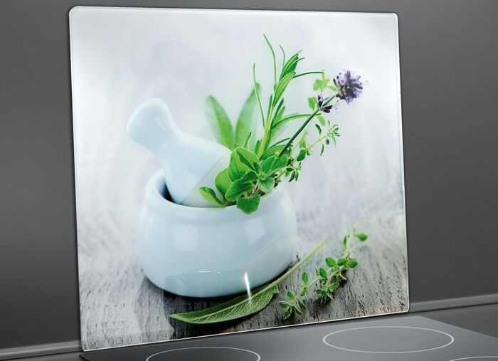 Wandblende aus Glas, Kr&auml;utergarten 