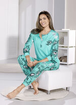 Schlafanzug mit B&uuml;ndchenabschl&uuml;ssen  