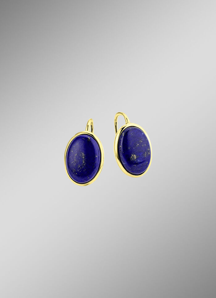 Vergoldete Ohrringe mit Lapislazuli 