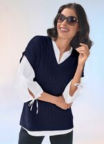 Pullunder mit Ajour- und Strukturmuster 