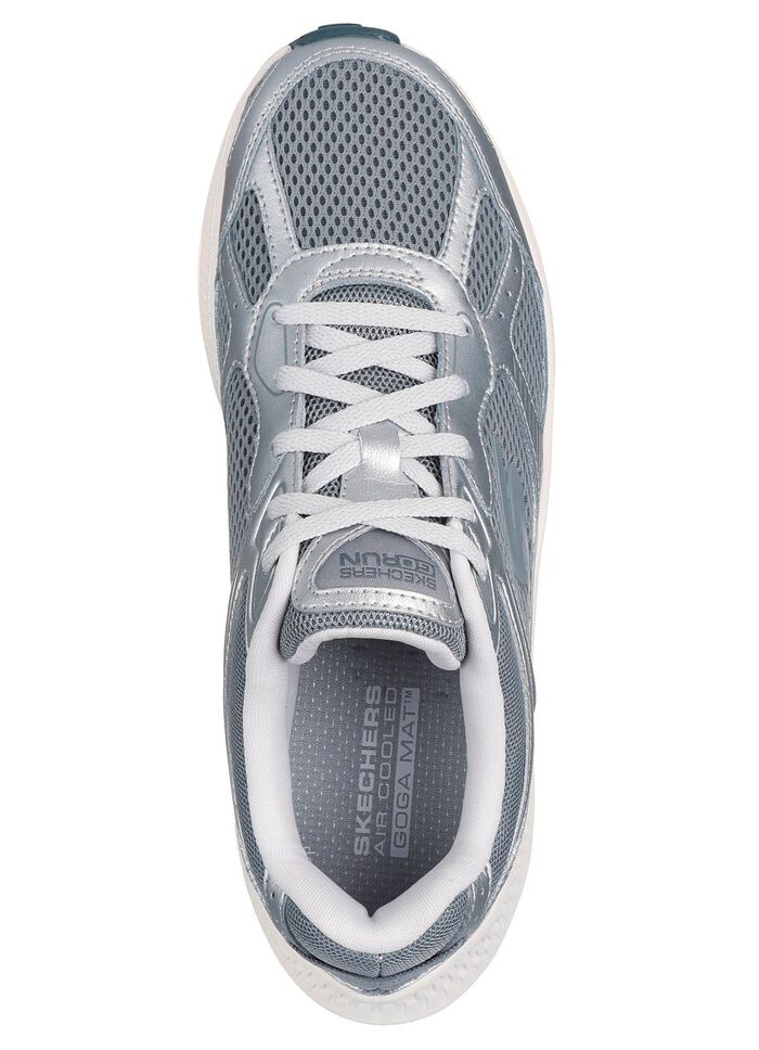 SKECHERS, sportliche Damen-Sneaker, mit herausnehmbarem Fu&szlig;bett SILBER-GRAU