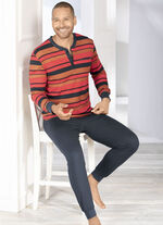 Schlafanzug mit Knopfleiste und Bündchenabschlüssen 