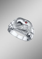 Massiver Herrenring mit Adler und echt Granat 