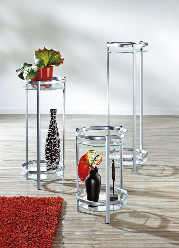 Edle Blumens&auml;ule aus messingfarbenem Stahlrohr ALU