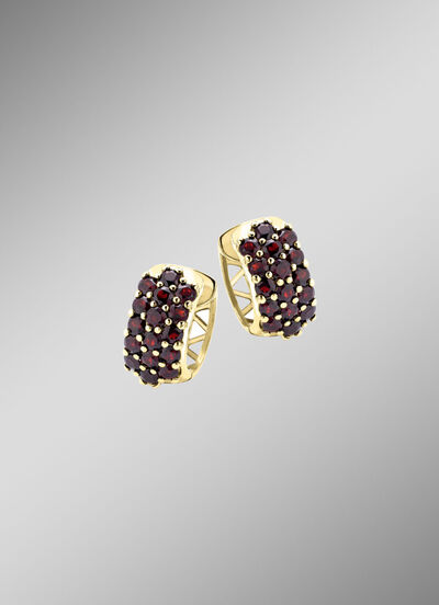 Vergoldete Creolen mit Granat 