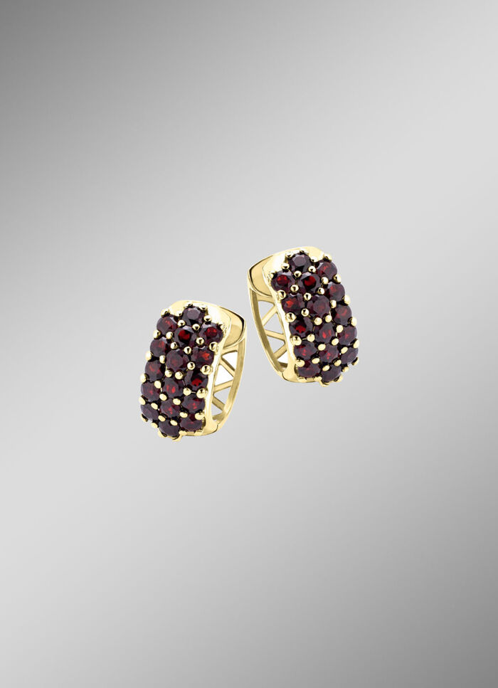 Vergoldete Creolen mit Granat 