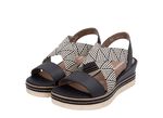 Remonte Sandalette mit Flechtdurchz&uuml;gen SCHWARZ-CREME