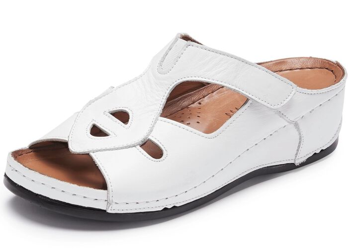 Gemini Pantolette mit dekorativem Gummizug WEISS