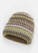 Interessante Damen-Mütze, aus Grobstrick MULTICOLOR