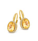 Ohrringe mit echt Citrin und synth. Zirkonia 