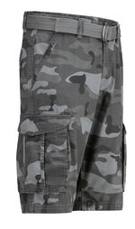 Bermudas mit Gürtel und Cargotaschen in 2 Farben ANTHRAZIT-GRAU