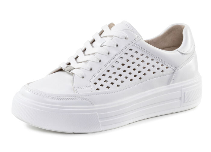 ELENA EDEN Sneaker aus Nappaleder mit luftiger Perforation WEISS