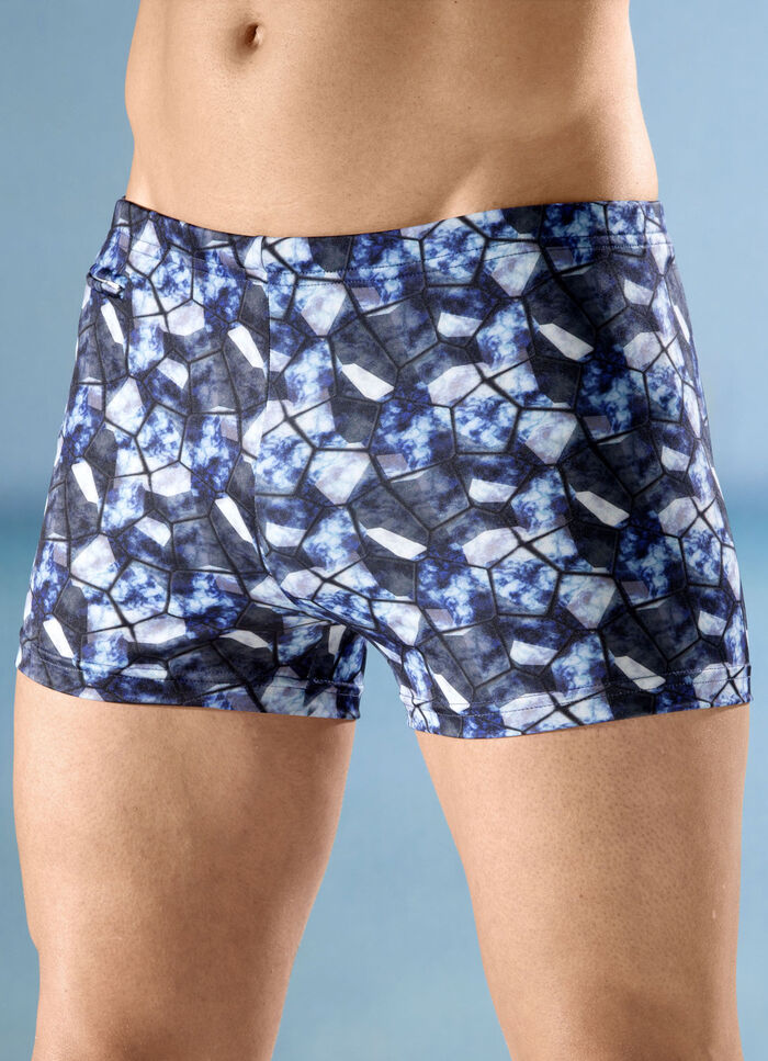 Badehose in h&ouml;herer Kastenform mit Rei&szlig;verschlusstasche 