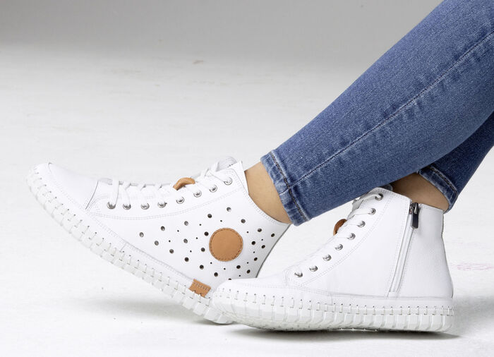 Gemini, sommerliche Damen-Boots, Weite G, mit herausnehmbarem Fu&szlig;bett WEISS