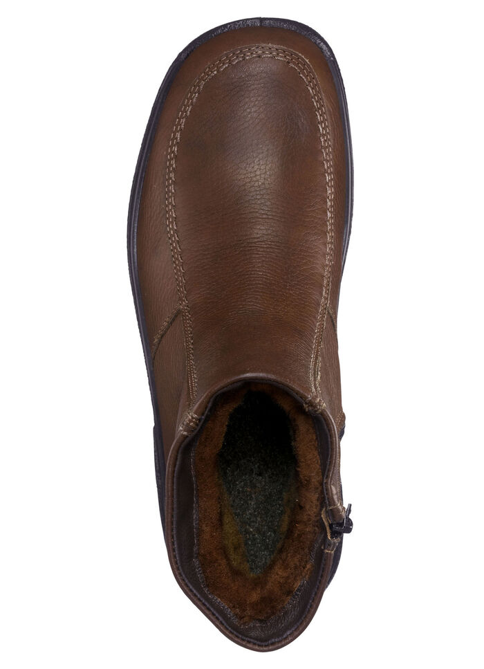 Stiefel mit echtem Lammfellfutter DUNKELBRAUN