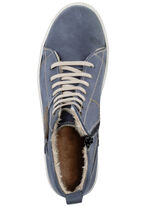 ELENA EDEN Schn&uuml;r-Bootie aus Nubukleder, mit Leder-Applikation JEANS