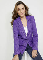 Blazer mit floralem Spitzenbesatz 