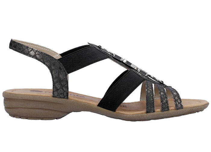 Remonte Riemchen-Sandalen mit Metallschmuck SCHWARZ