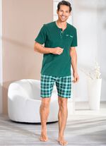 Dreiteiliges Shorty mit Knopfleiste und Brusttasche 