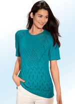 Pullover mit Ajourmix und feinen Strukturen 