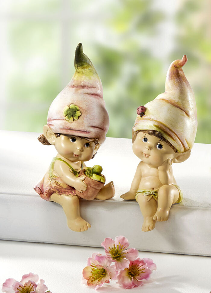 Kantenhocker, 2er-Set mit niedlichen Zipfelmützen 