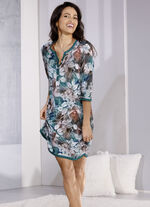 Nachthemd mit Modal und 3/4-langen &Auml;rmeln PETROL-BUNT