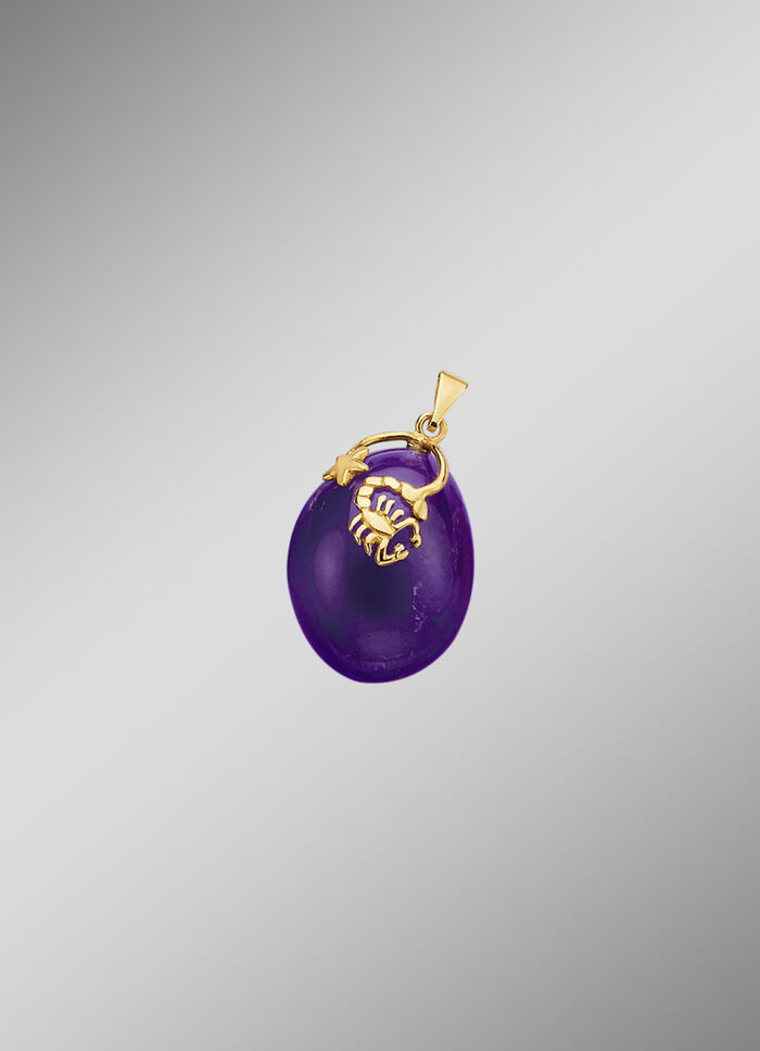 Sternzeichen-Anh&auml;nger mit echten Monats-Edelsteinen 