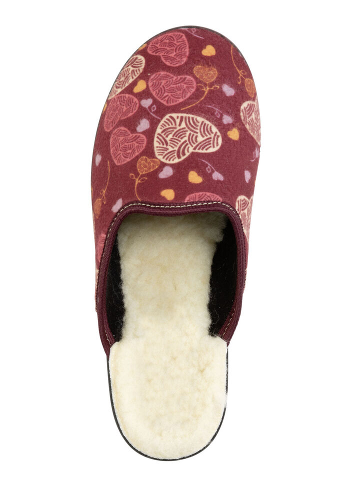 Zweierpack, gefütterte Damen-Hausschuhe, Weite H, mit Textildruck 1X BORDEAUX, 1X MARINE