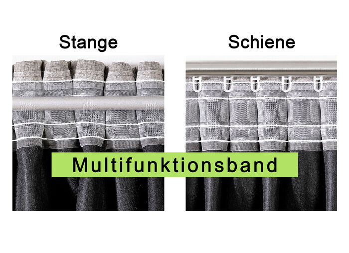 Energiespar-Verdunkelungsschals in Leinenoptik BLAU