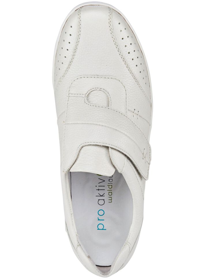 Waldl&auml;ufer, bequeme Damen-Slipper, Weite H, mit herausnehmbarem Fu&szlig;bett NATURWEISS