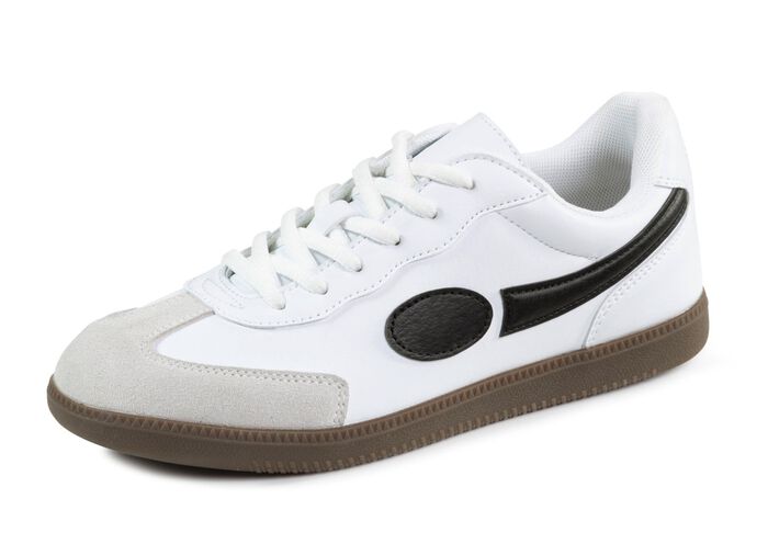 Sneaker aus Synthetik und Veloursleder WEISS-SCHWARZ