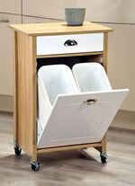 Küchenwagen mit Mülltrennsystem EICHE SONOMA-WEISS