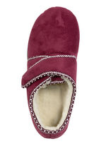 Warme Damen-Hausschuhe, Weite H, mit Klettverschluss BORDEAUX