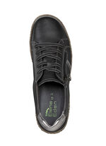 ELENA EDEN Schn&uuml;rschuh aus feinem Nappaleder SCHWARZ-ALTSILBER