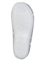 Laurina, klassische Damen-Hausschuhe, mit Pünktchen-Stickerei GRAU