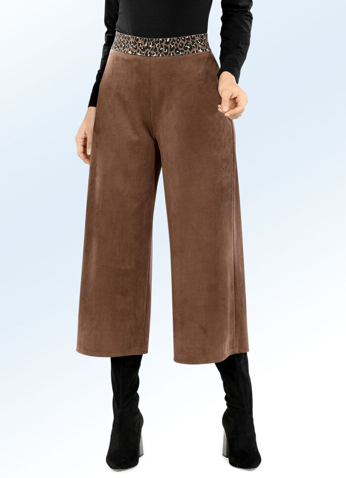 Weich fließende Culotte in Wildleder-Optik COGNAC