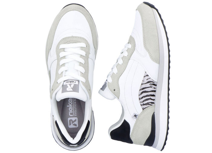 Rieker Sneaker mit interessantem Zebra-Druck WEISS