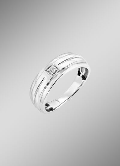 Herrenring aus Weißgold 