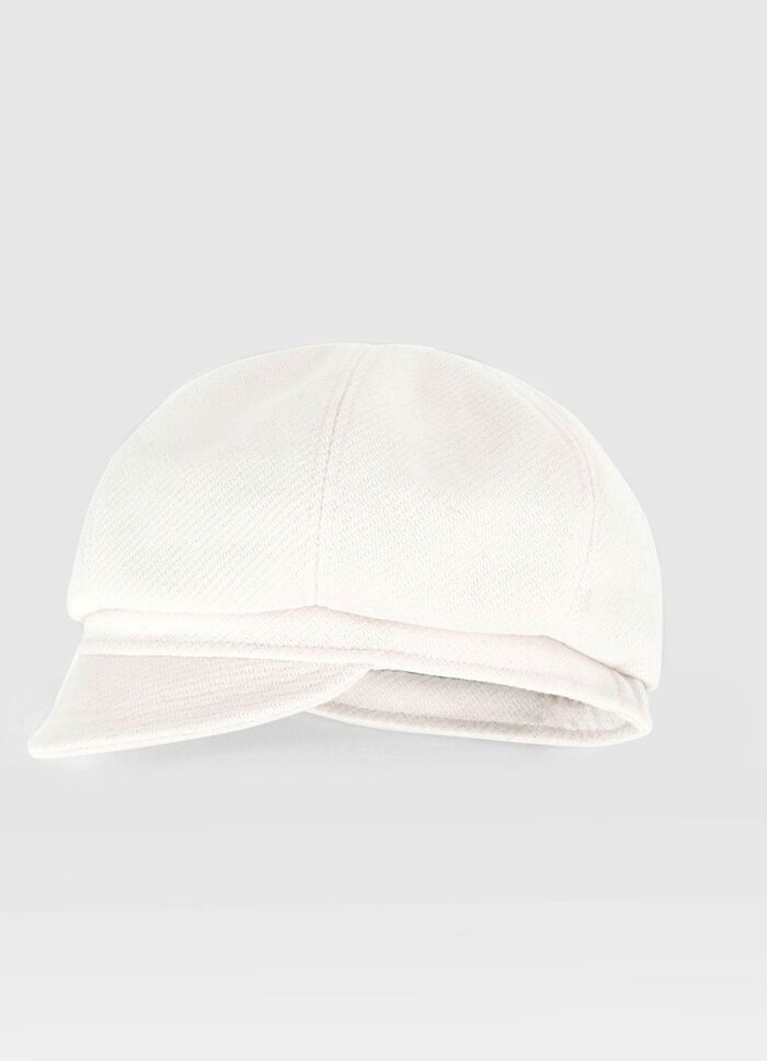 Seeberger, Damen-Ballonm&uuml;tze mit schmalem Schirm WOLLWEISS