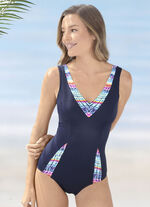 Sunmarin Badeanzug mit Eins&auml;tzen und Halbkorsage, bis Cup F 