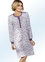 Zweierpack Nachthemden, Langarm mit Knopfleiste und B&uuml;ndchen FUCHSIA/FLIEDER