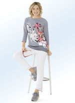 Magic-Jeans mit toller Nietenzier sowie angesagtem Fransensaum WEISS