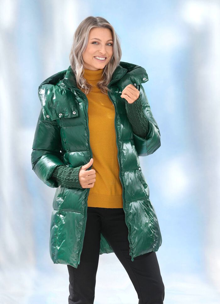 Jacke mit langem Strickbund am &Auml;rmelabschluss 