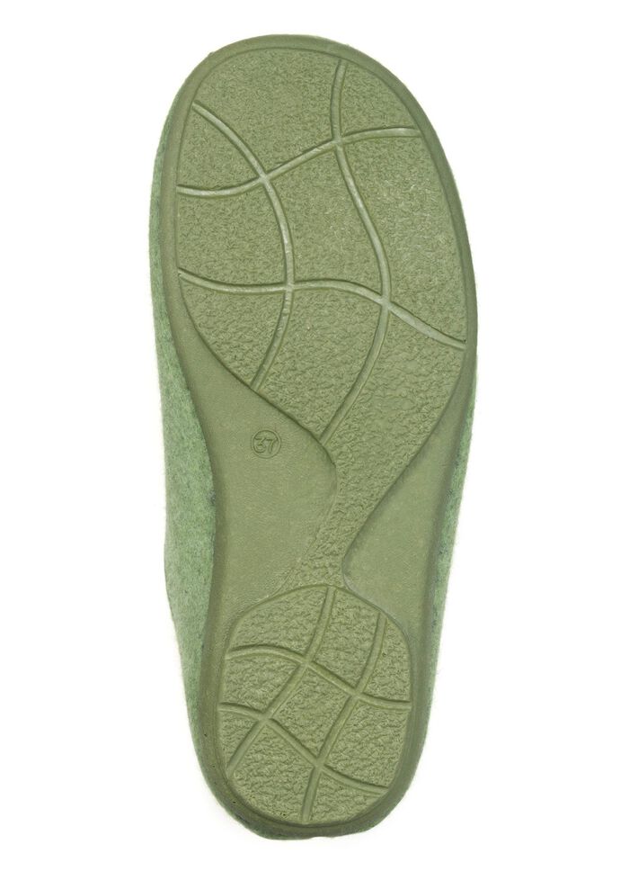 Warme Damen-Hausschuhe, mit Wolle GR&Uuml;N