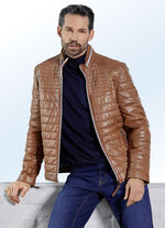 Lederkurzjacke in 2 Farben COGNAC