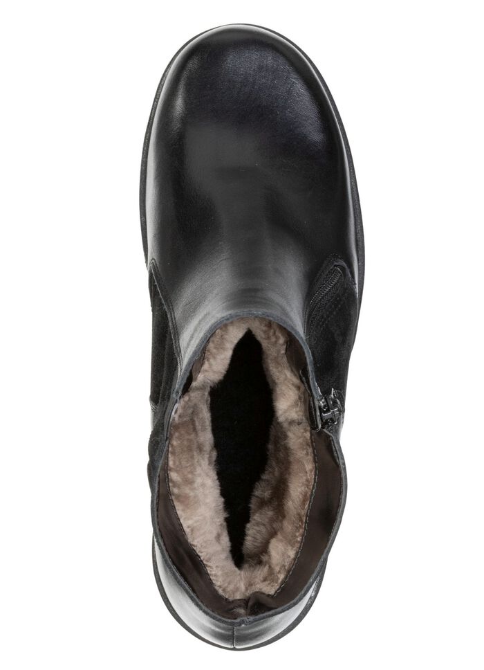 ELENA EDEN, gef&uuml;tterte Damen-Stiefeletten, Winterschuhe, Weite H, mit Lammfell SCHWARZ