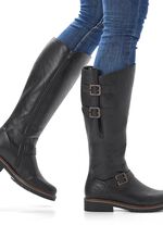 Remonte, gef&uuml;tterte Damen-Stiefel, Winterschuhe, Weite G, mit Lammfell SCHWARZ